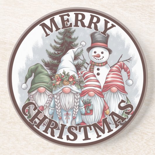 Christmas Gnomes Onderzetter (Voorkant)