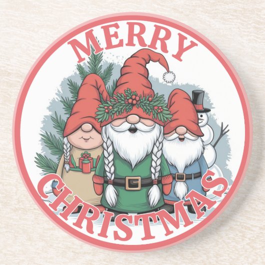 Christmas Gnomes Onderzetter (Voorkant)