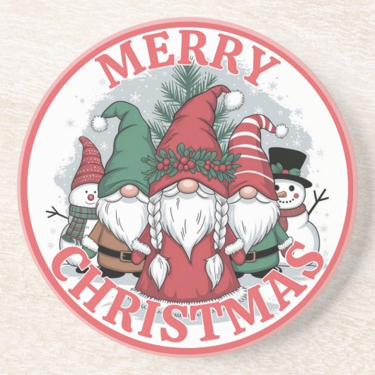 Christmas Gnomes Onderzetter (Voorkant)