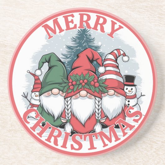 Christmas Gnomes Onderzetter (Voorkant)