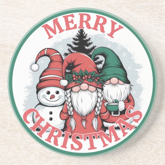Christmas Gnomes Onderzetter (Voorkant)