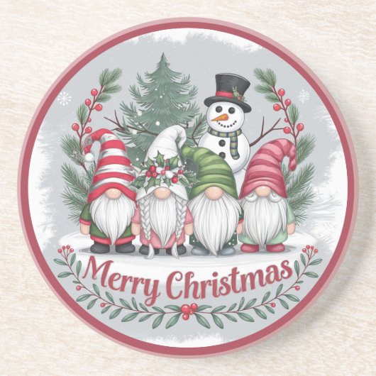 Christmas Gnomes Onderzetter (Voorkant)