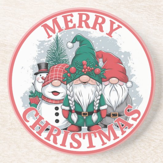 Christmas Gnomes Onderzetter (Voorkant)