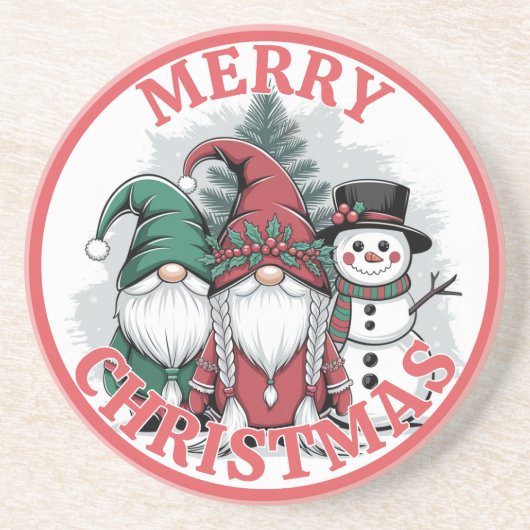 Christmas Gnomes Onderzetter (Voorkant)