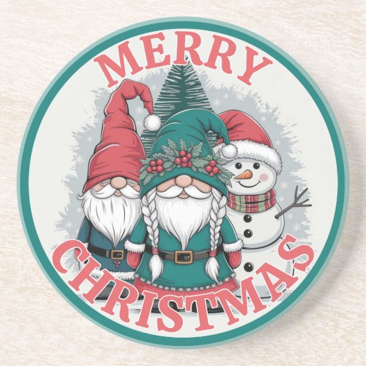 Christmas Gnomes Onderzetter (Voorkant)