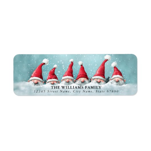 Christmas Gnomes Retour Adreslabels Etiket (Voorkant)