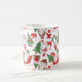 Christmas Gnomes & Sleighs All-Over Pattern Koffiemok (Center)