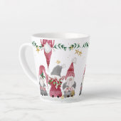 Christmas Gnomes Waterverf Love Joy Peace Foliage Latte Mok (Linkerhoek)