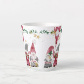 Christmas Gnomes Waterverf Love Joy Peace Foliage Latte Mok (Voorkant)