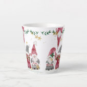 Christmas Gnomes Waterverf Love Joy Peace Foliage Latte Mok (Voorkant)