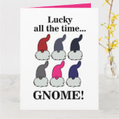 Christmas Gnomes Xmas Lucky Kaart (Gele Bloem)