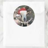 Christmas Goat Custom Message Ronde Sticker (Tas)