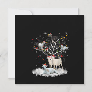 Christmas Goat On Tree Funny Santa Goat Lover Gift Kaart