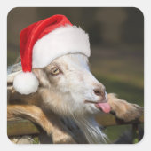Christmas Goat Vierkante Sticker (Voorkant)