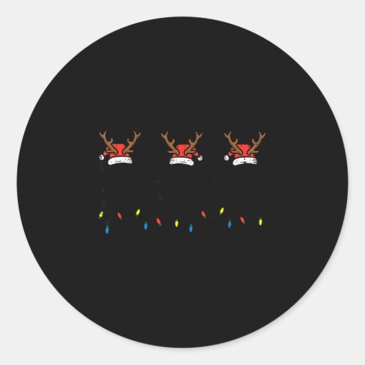 Christmas Goats Santa Xmas Farm Animal Farmer Men  Ronde Sticker (Voorkant)