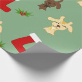 Christmas Goats with Stockings and Mistletoe Funny Cadeaupapier (Hoek)