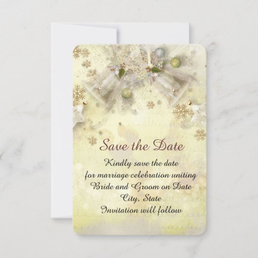 Christmas Gold Bell Save the date (Voorkant)