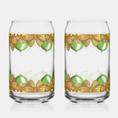 Christmas Gold Bows & Green Ornament | Festive Blikvorm Glas (Links)