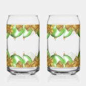 Christmas Gold Bows & Green Ornament | Festive Blikvorm Glas (Rechts)