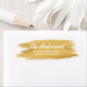 Christmas Gold Brush Stroke retouradres Etiket (Insitu)