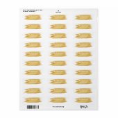 Christmas Gold Brush Stroke retouradres Etiket (Full Sheet)