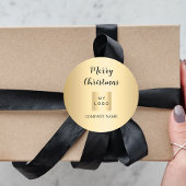 Christmas Gold Business logo Ronde Sticker