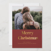 Christmas Gold Foil Fotokaart personaliseren Kaart (Voorkant)