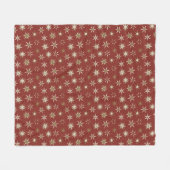 Christmas Gold Geo Stars - op rood patroon. Fleece Deken (Voorkant (Horizontaal))