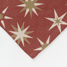 Christmas Gold Geo Stars - op rood patroon. Fleece Deken