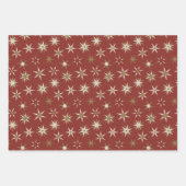 Christmas Gold Geo Stars - op rood patroon. Inpakpapier Vel (Voorkant 2)