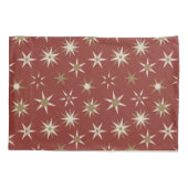 Christmas Gold Geo Stars - op rood patroon. Kussensloop (Achterkant)