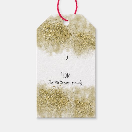 Christmas Gold Glitter Cadeaulabel (Voorkant)