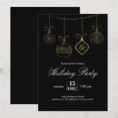 Christmas Gold Glitter Ornamenten Vakantiefeest Kaart (Voorkant / Achterkant)