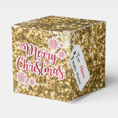 Christmas Gold Glitter Vakantie Bedankdoosjes (Voorkant Zijde)