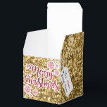 Christmas Gold Glitter Vakantie Bedankdoosjes<br><div class="desc">Zo uniek als uw kerstcadeau! Gouden glitter met Merry Christmas sticker en een wit label om te personaliseren!</div>