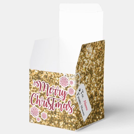 Christmas Gold Glitter Vakantie Bedankdoosjes (Geopend)