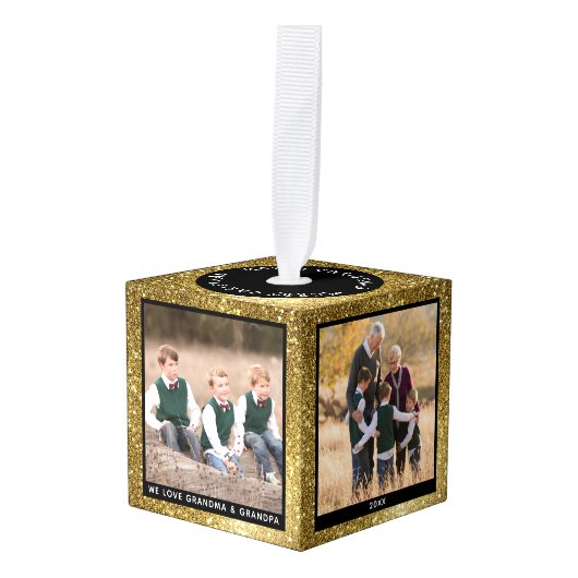  Christmas Gold Glitter Vakantiefoto Decoratie (Voorkant hoekig)