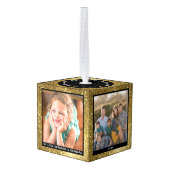  Christmas Gold Glitter Vakantiefoto Decoratie (Achter hoekig)