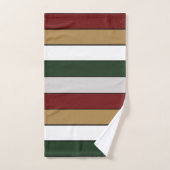 Christmas Gold Green Red Silver And White Stripes  Bad Handdoek (Handdoek)