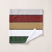 Christmas Gold Green Red Silver And White Stripes  Bad Handdoek (Wasdoekje)