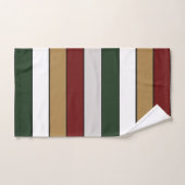 Christmas Gold Green Red Silver And White Stripes  Bad Handdoek (Handdoek)