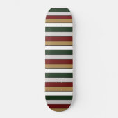 Christmas Gold Green Red Silver And White Stripes  Persoonlijk Skateboard (Voorkant)
