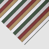 Christmas Gold Green Red Silver And White Stripes  Tissuepapier (Detail)