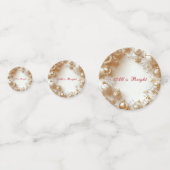 Christmas Gold Ornaments,Snowflakes All is Bright Confetti (Achterkanten)