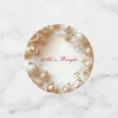 Christmas Gold Ornaments,Snowflakes All is Bright Confetti (Kleine voorkant)