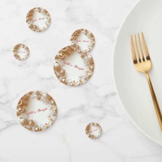 Christmas Gold Ornaments,Snowflakes All is Bright Confetti (Groep)
