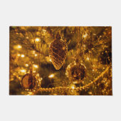 Christmas Gold Pine Cone Deurmat (Voorkant)