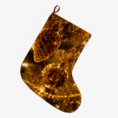 Christmas Gold Pine Cone Grote Kerstsok (Voorkant (Hangend))