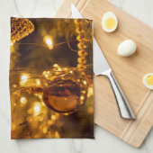 Christmas Gold Pine Cone Theedoek (Quarter Fold)