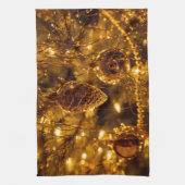 Christmas Gold Pine Cone Theedoek (Verticaal)